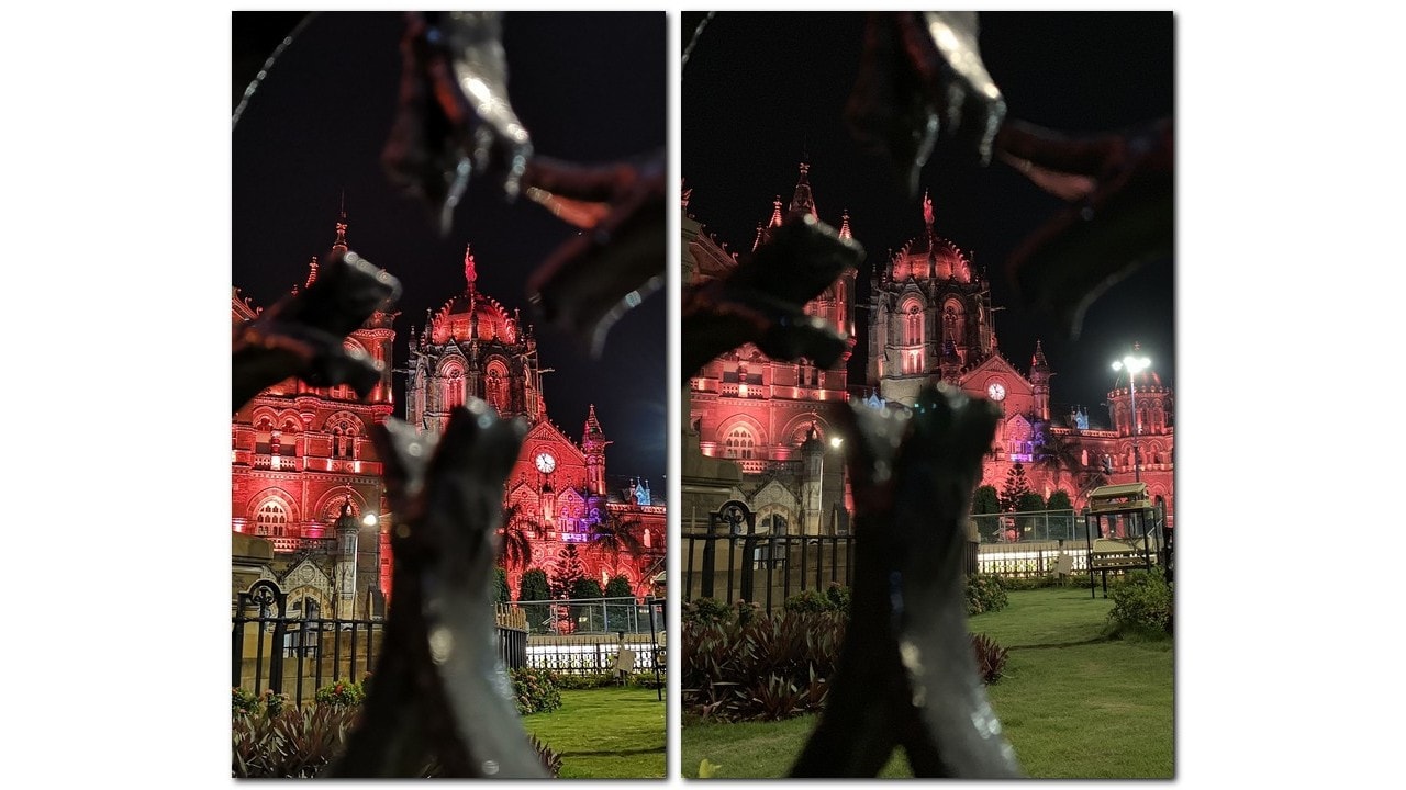 The Huawei P20 Pro (left) Night Mode just manages to capture a lot more detail than the iPhone XS Max (Right). Image: tech2/Nimish Sawant
